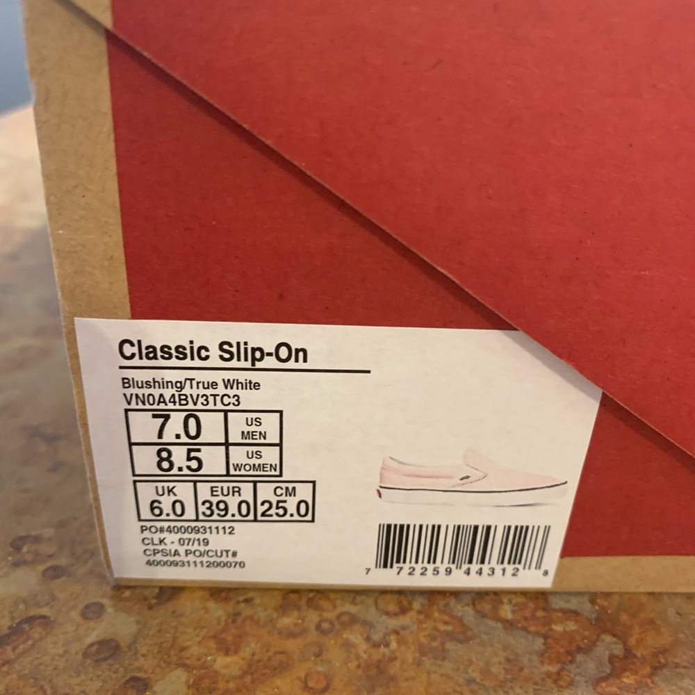 Classic Vans Pink Slip-On Shoes - Picture 5 of 5